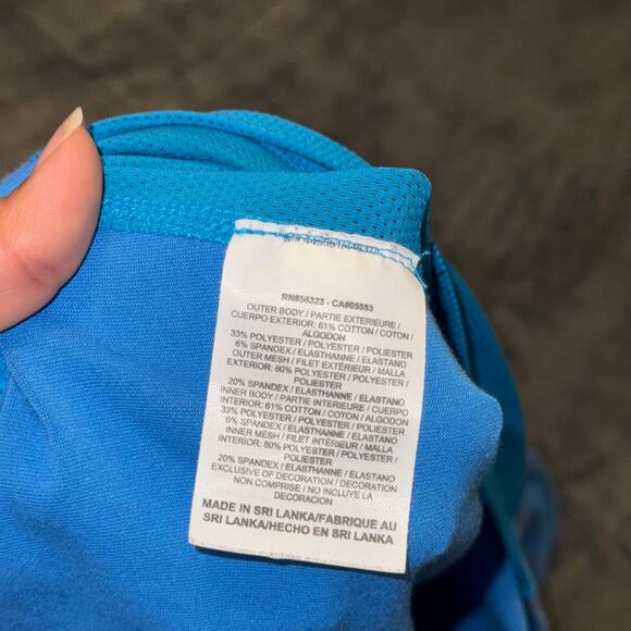 Nike Dri-Fit Blue Teal Grey Racerback Tank Top Women's Size Small Lined Top - Picture 6 of 6